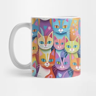 Color Whisker Kaleidoscope: A Vibrant Cat Pattern Mug